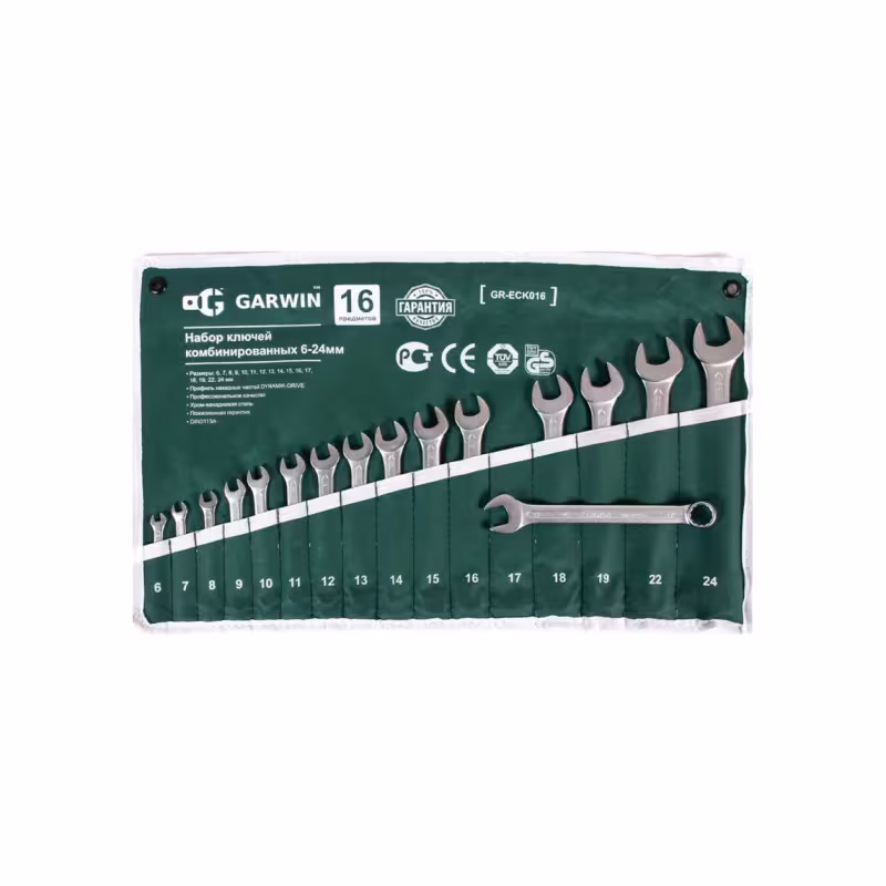 Набор ключей рожково-накидных Garwin GR-ECK016, 6-24 мм, 16 предметов