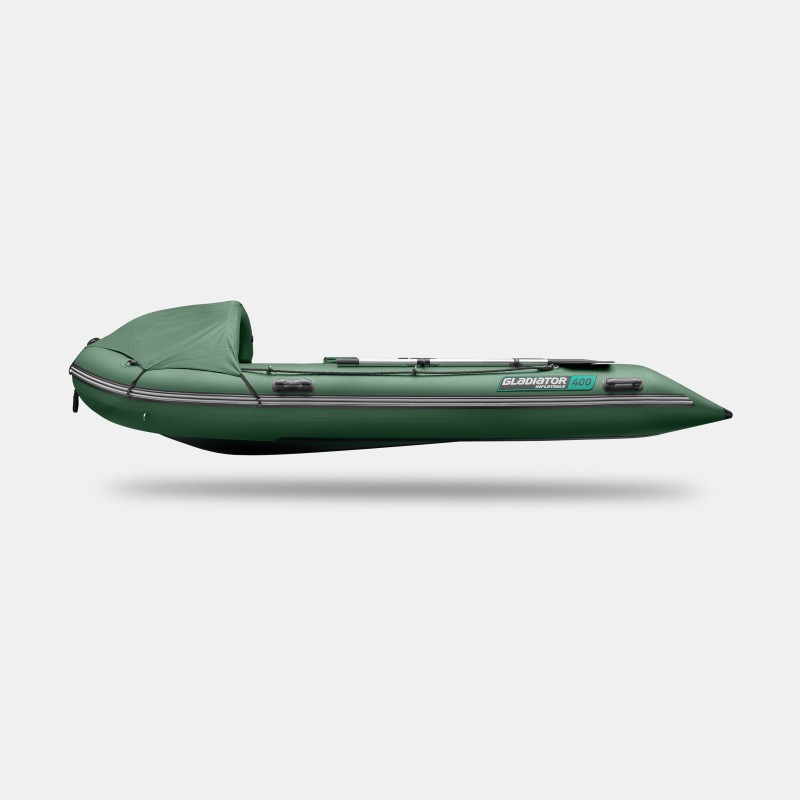 Надувная лодка ПВХ Gladiator C400AL, пайол алюминиевый, зеленый