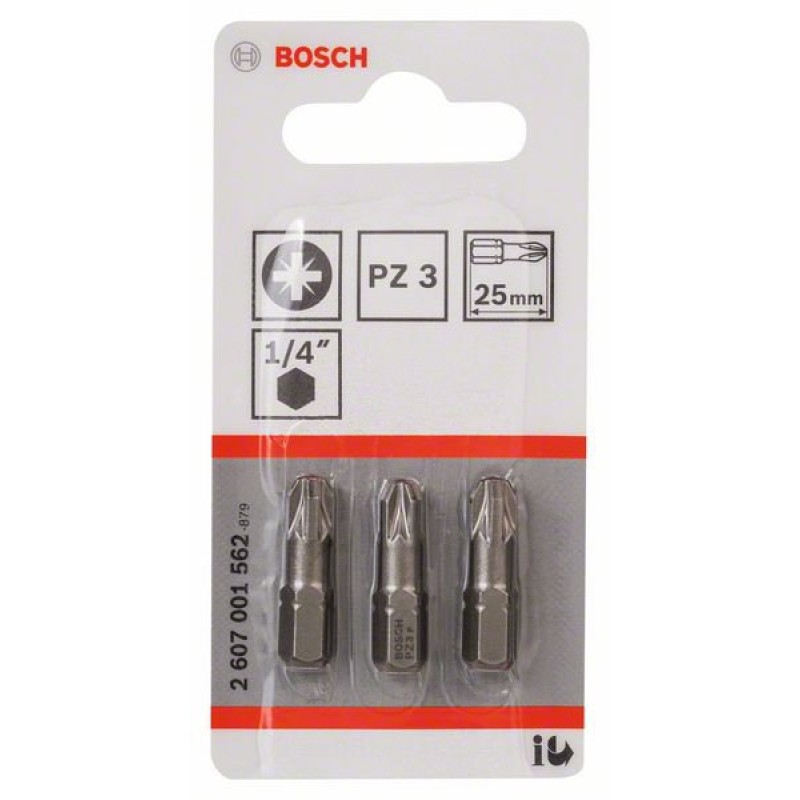 Бита Bosch PZ3х25 мм 2607001562, 3 шт