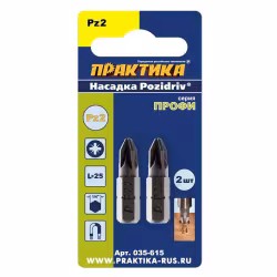 Бита PZ-2х25мм ПРАКТИКА "Профи" (2шт), блистер