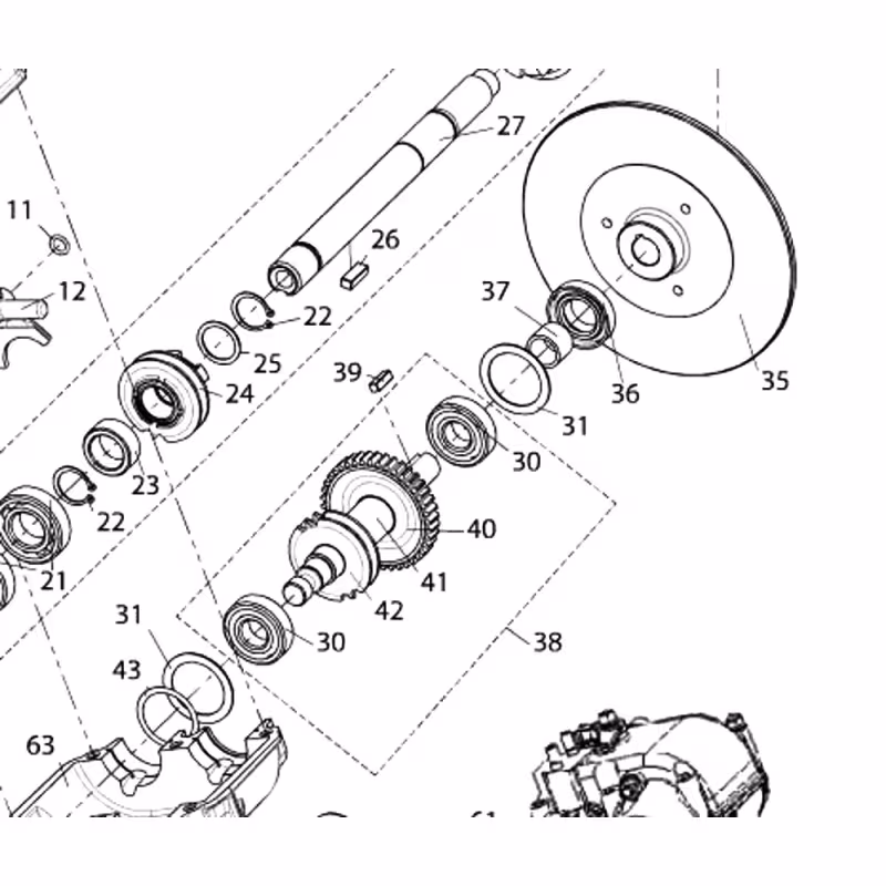 Вал ведущий голый для снегохода Буран 340600104