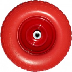 Колесо пенополиуретановое для тачки 4.00-6, 16 мм, симметричная ступица