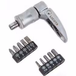 Отвертка-рукоятка трещоточная PH, SL, Torx с набором бит 1/4