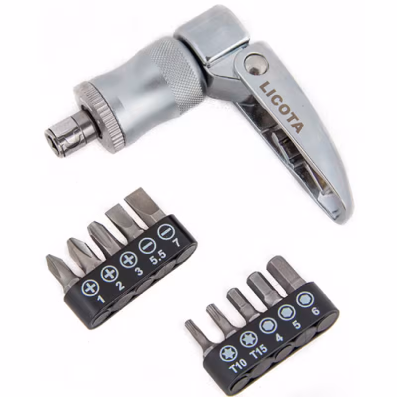 Отвертка-рукоятка трещоточная PH, SL, Torx с набором бит 1/4