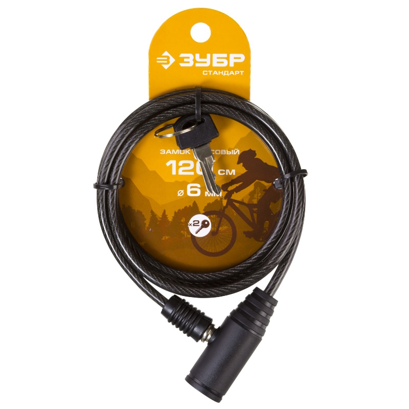 Замок противоугонный Зубр Стандарт 37269-95, 6/950 мм