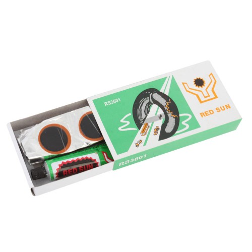 Аптечка велосипедная, заплатки, 36 шт. клеевая, RED SUN