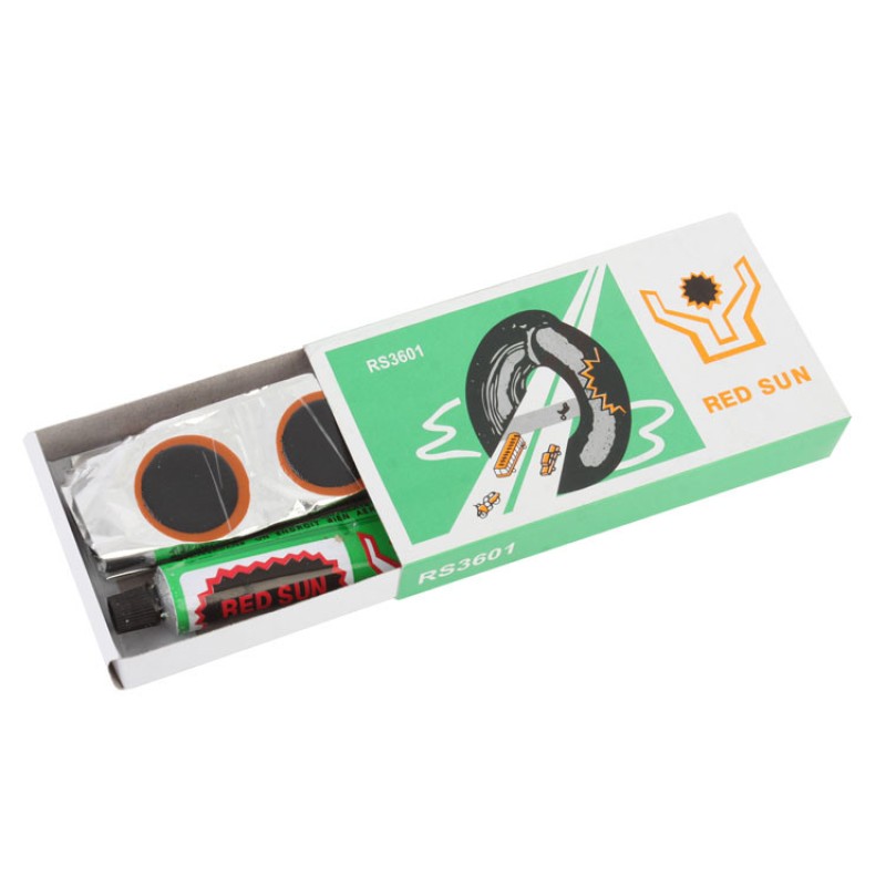 Аптечка велосипедная, заплатки, 36 шт. клеевая, RED SUN