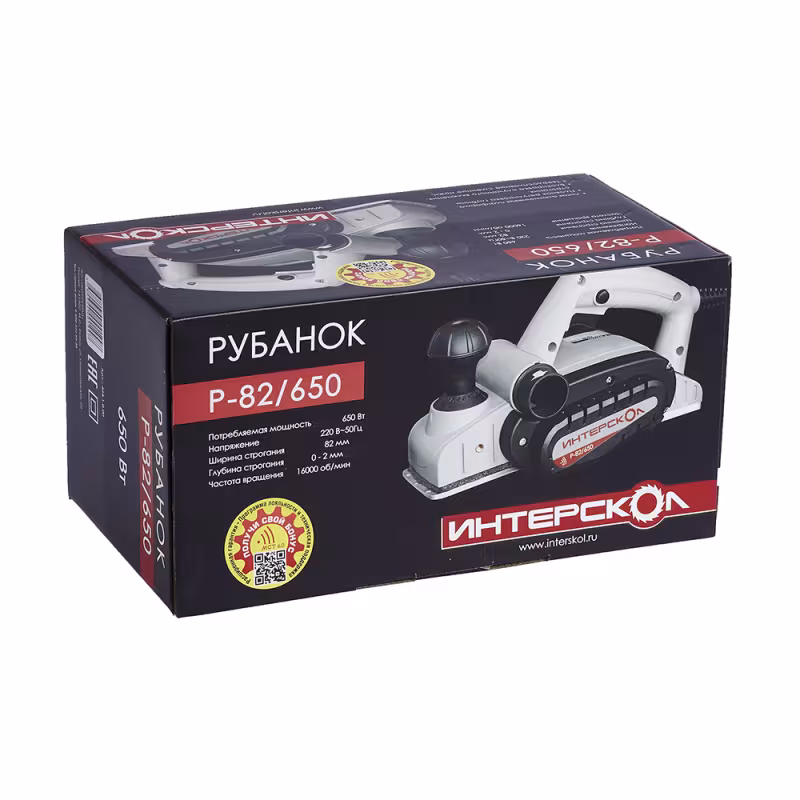 Рубанок сетевой Интерскол Р-82/650