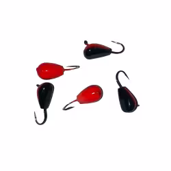 Мормышка вольфрамовая с ушком Головастик (5гр.) черно-красная