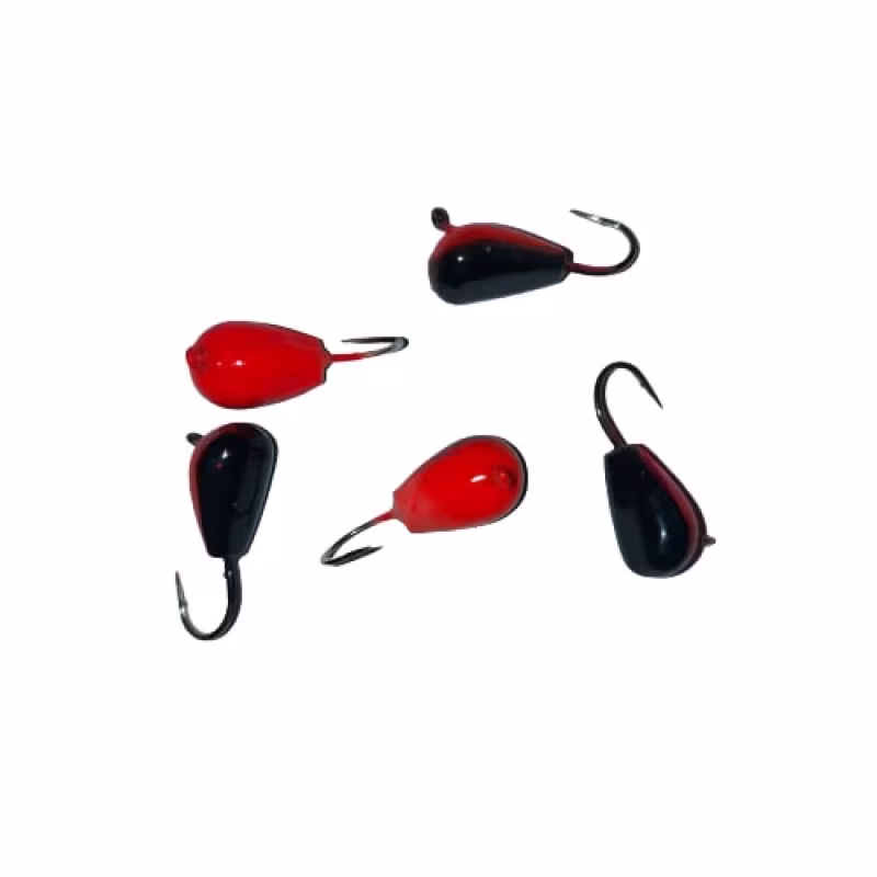 Мормышка вольфрамовая с ушком Головастик (5гр.) черно-красная