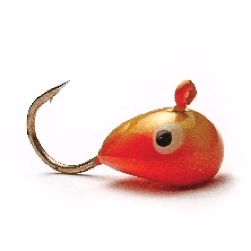 Мормышка вольфрамовая с ушком Головастик (5гр.) оранж. с золотом