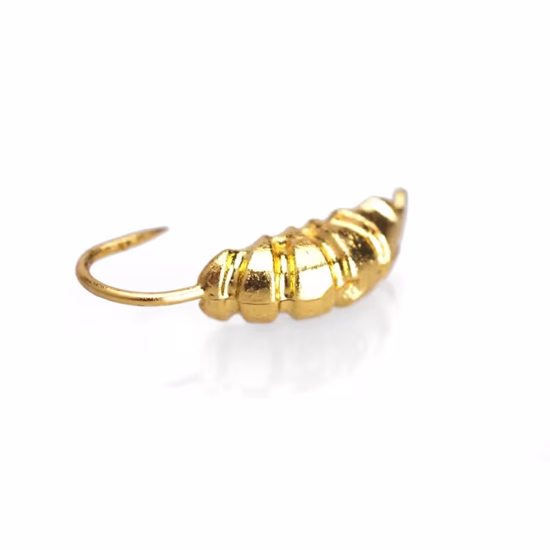 Мормышка вольфрамовая с ушком Опарыш (4гр.) оранж. с золотом