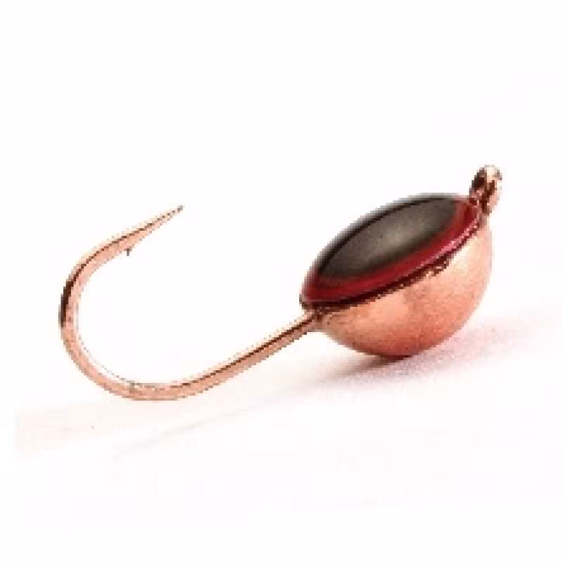 Мормышка вольфрамовая с ушком Полусфера 3D с флюрик (4гр.) медь