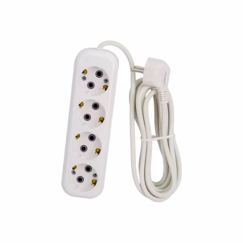 Удлинитель сетевой четырехместный с заземлением Lux У4-Е-03 (16А, 250В, 3 м)