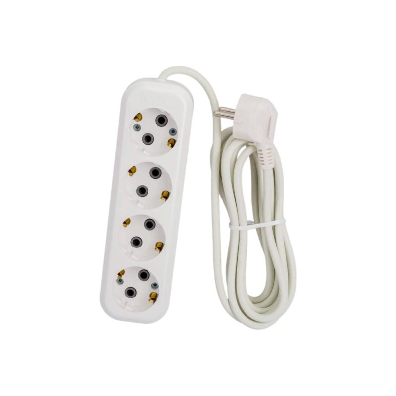 Удлинитель сетевой четырехместный с заземлением Lux У4-Е-03 (16А, 250В, 3 м)