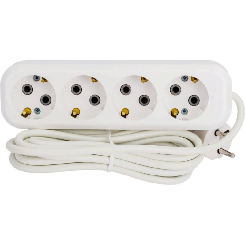 Удлинитель сетевой четырехместный с заземлением Lux У4-Е-03 (16А, 250В, 3 м)