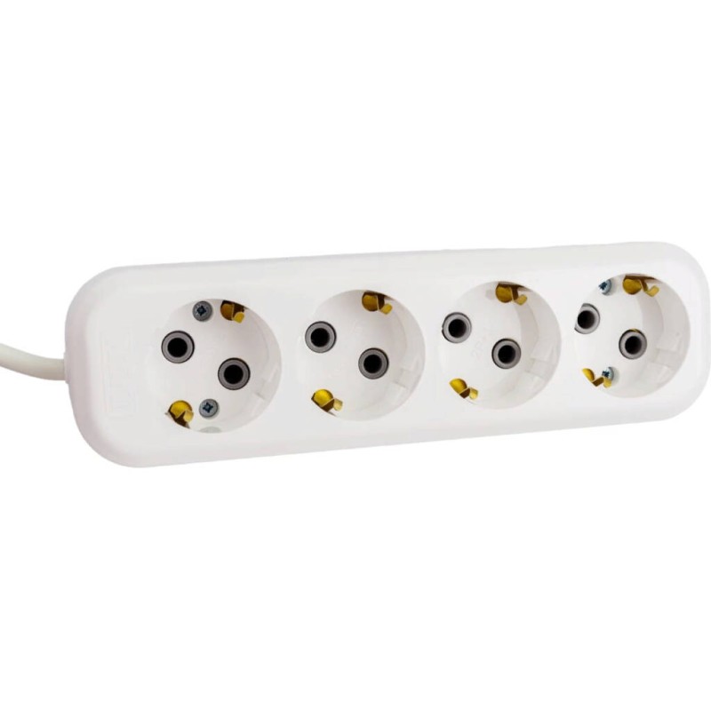 Удлинитель сетевой четырехместный с заземлением Lux У4-Е-03 (16А, 250В, 3 м)