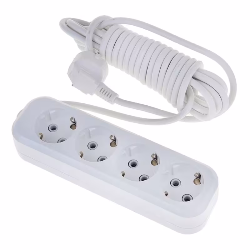 Удлинитель сетевой четырехместный с заземлением Lux У4-Е-03 (16А, 250В, 3 м)