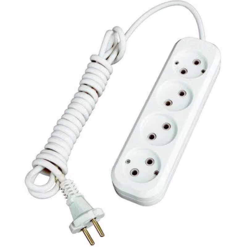 Удлинитель сетевой четырехместный без заземления Lux У4-О-03 (10А, 250В, 3 м)