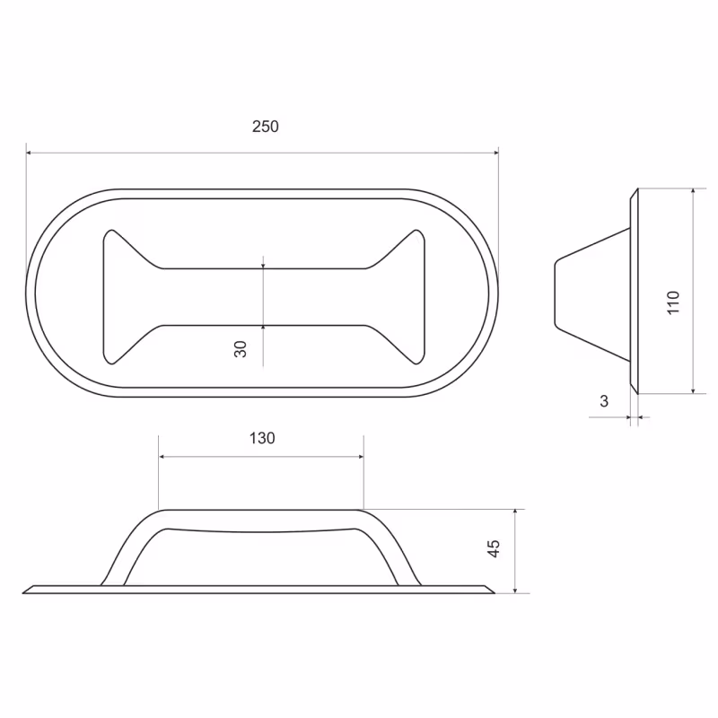 Ручка для переноски лодки ПВХ Badger DJ1001G, серый