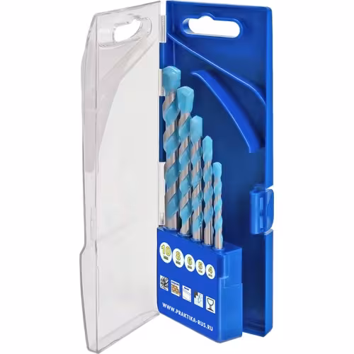 Набор сверл универсальных ПРАКТИКА "Эксперт", 5 шт. 4,5,6,8,10 мм, ПРО кассета