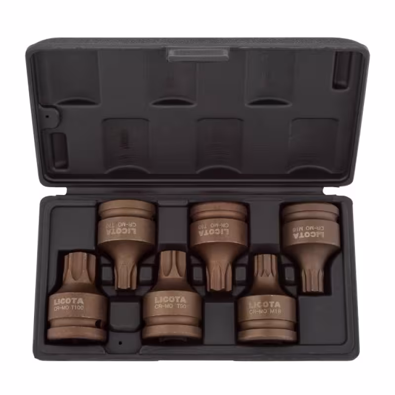 Набор ударных головок Licota ASA-80009 (3/4", T70-T100, M16, M18, 6 пр.)