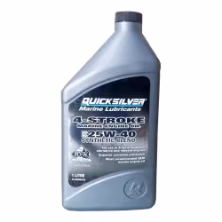 Масло моторное синтетическое для 4Т лодочных моторов Quicksilver Synthetic Blend 25W40, 1л