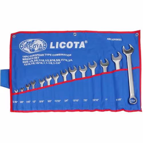 Набор ключей рожково-накидных Licota AWT-ERSK03, 5/16"-1-1/4", 14 предметов