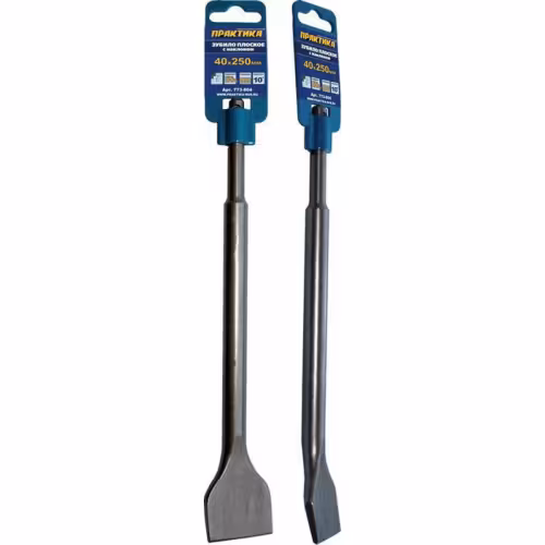 Зубило плоское SDS-plus 40х250мм ПРАКТИКА (для плитки, наклон 10 градусов)