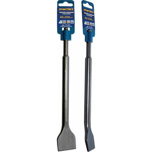 Зубило плоское SDS-plus 40х250мм ПРАКТИКА (для плитки, наклон 10 градусов)