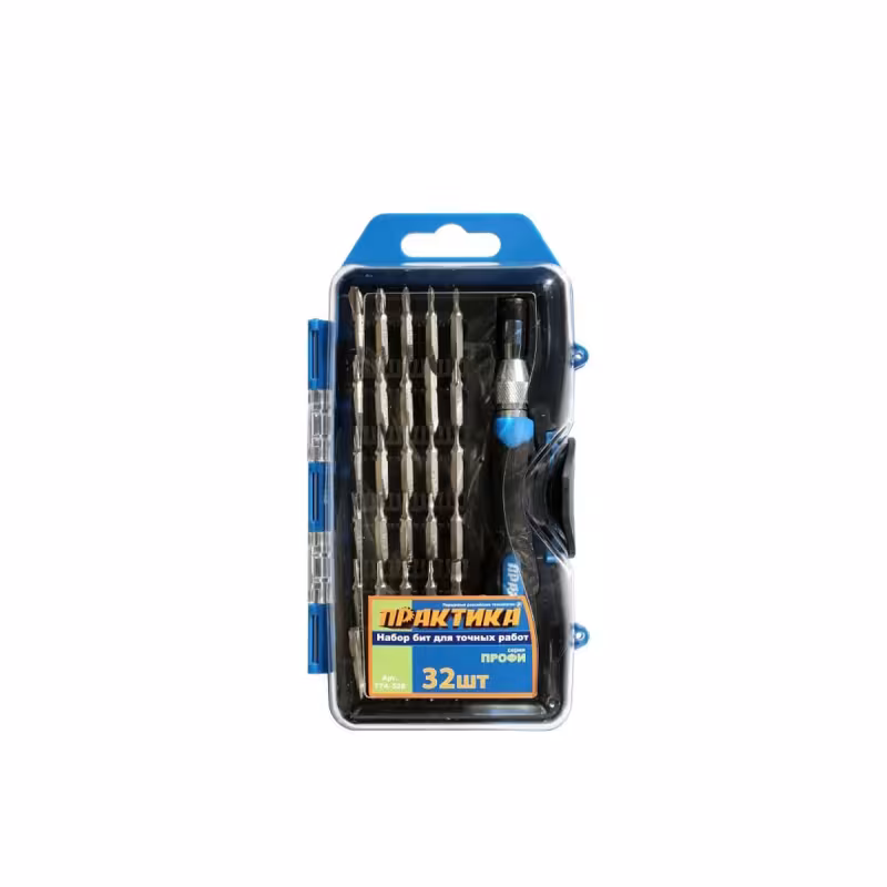 Набор бит мини Практика Профи 774-528, с отверткой, 32 предмета