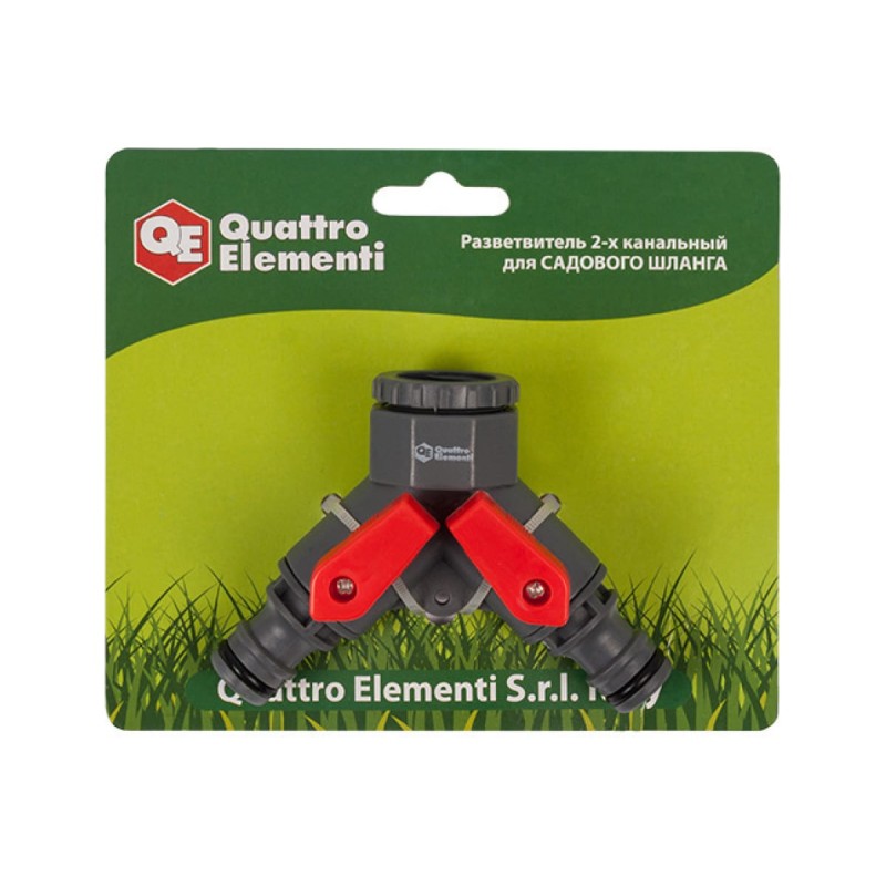 Разветвитель Quattro Elementi 646-027, 2-х канальный ,1/2"-3/4"