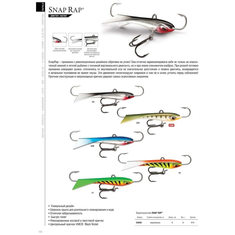 Балансир Rapala Snap Rap SNR06 FT 6 см, 9гр