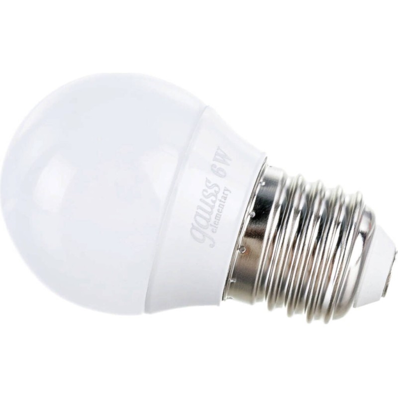 Лампа светодиодная Gauss LED Elementary 53216, 220В, Е27, 6Вт, 2700К, 540Лм, теплый белый свет