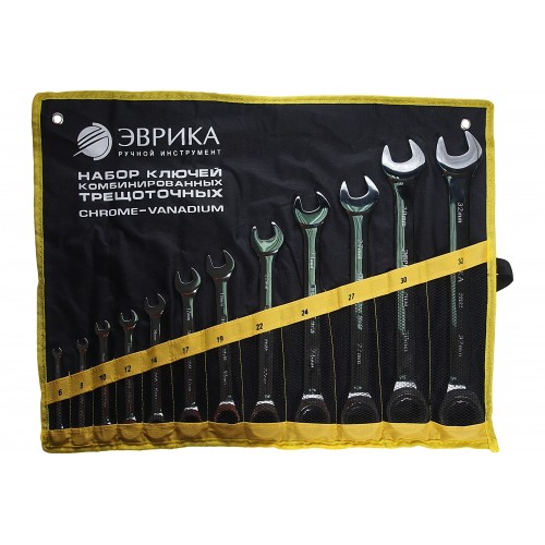 Набор ключей рожково-накидных Эврика 20632, 6-32 мм, 12 предметов