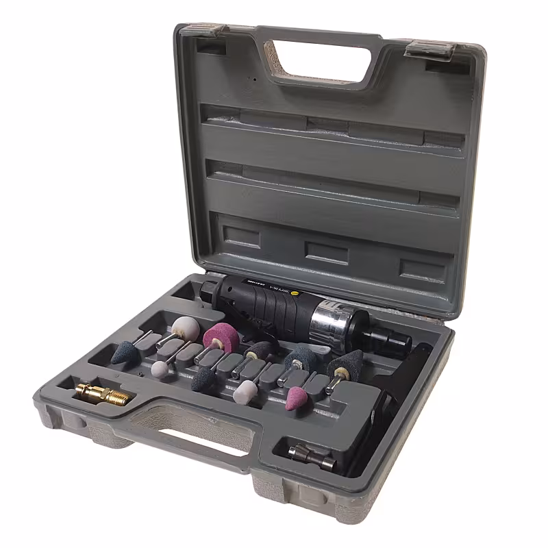 Пневмобормашина прямая с набором оснастки ЭВРИКА ER-81108K