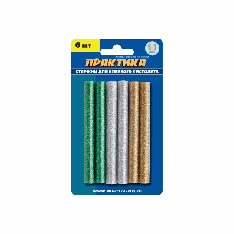 Стержни клеевые Практика 649-356, 11х100 мм, 6 шт.