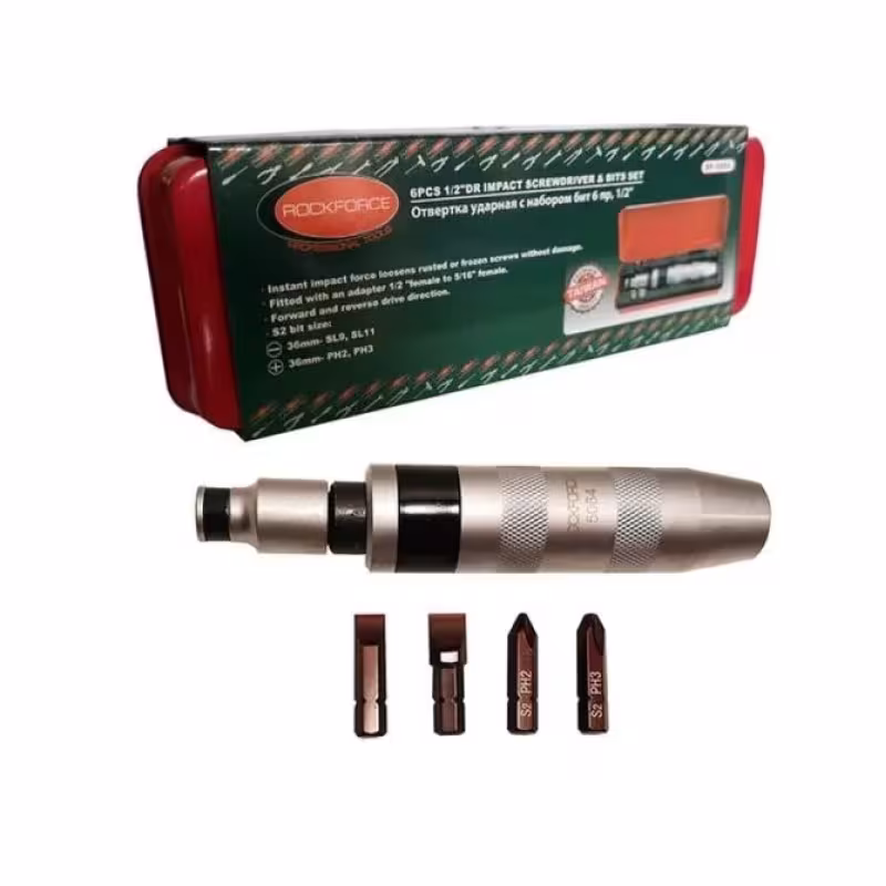 Отвертка ударная PH, SL с набором бит 5/16" Rock Force RF-5064 