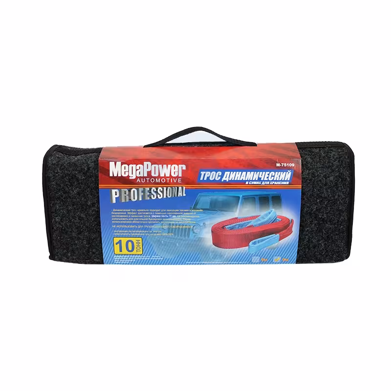 Трос буксировочный динамический ленточный Megapower M-75109, 9 м, 10000 кг