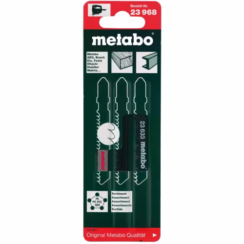 Набор пилок для лобзика METABO 3 шт (металл, дерево)