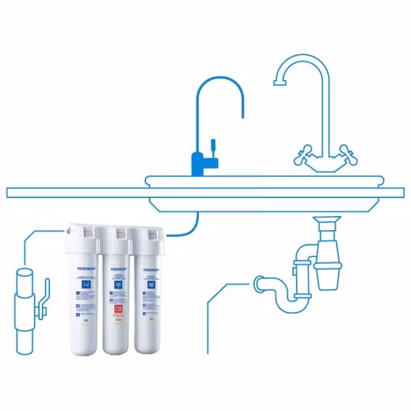 Водоочиститель трехступенчатый Аквафор Кристалл Эко