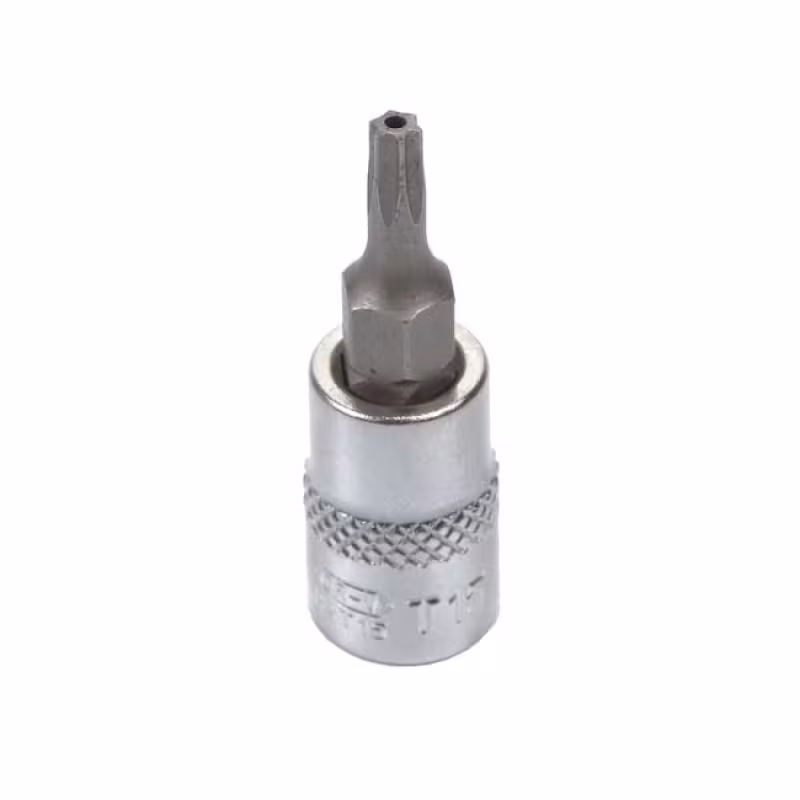 Бита T15 TORX 1/4 в головке LICOTA с отверстием
