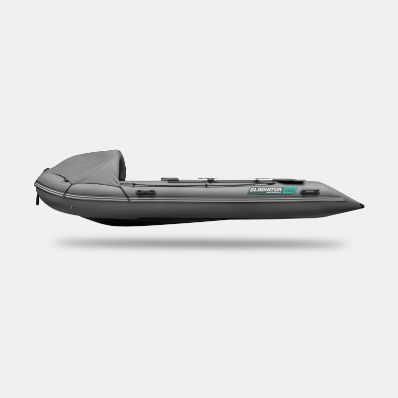 Надувная лодка ПВХ Gladiator C400AL, пайол алюминиевый, темно-серый