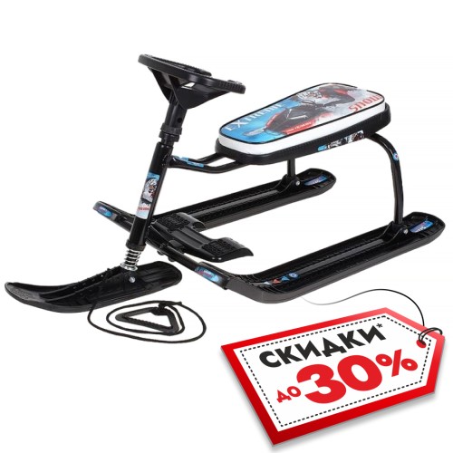 Снегокат Nika Kids Тимка Спорт 1 Зимний спорт, артикул ТС1/С2, высота  540 мм, черная рама