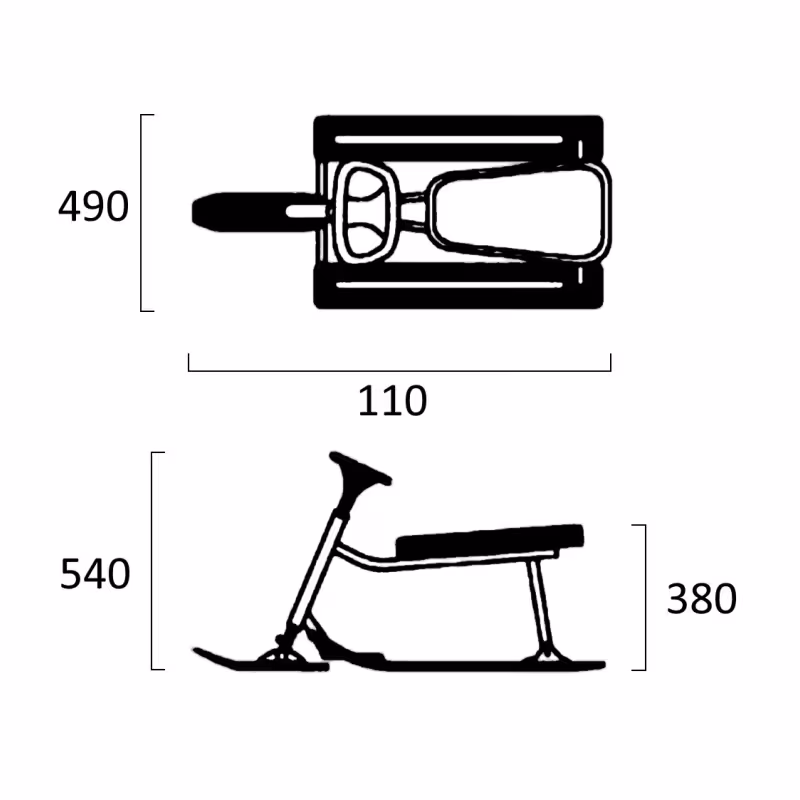Снегокат Nika Kids Тимка Спорт 1 Зимний спорт, артикул ТС1/С2, высота  540 мм, черная рама