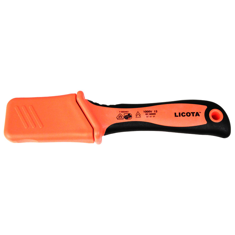 Нож электрика для снятия изоляции VDE 1000В, с пяткой  LICOTA