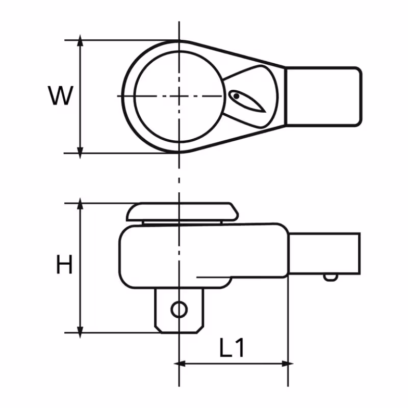 Насадка для динамометрического ключа трещоточная Licota AQC-R41418, 1/2
