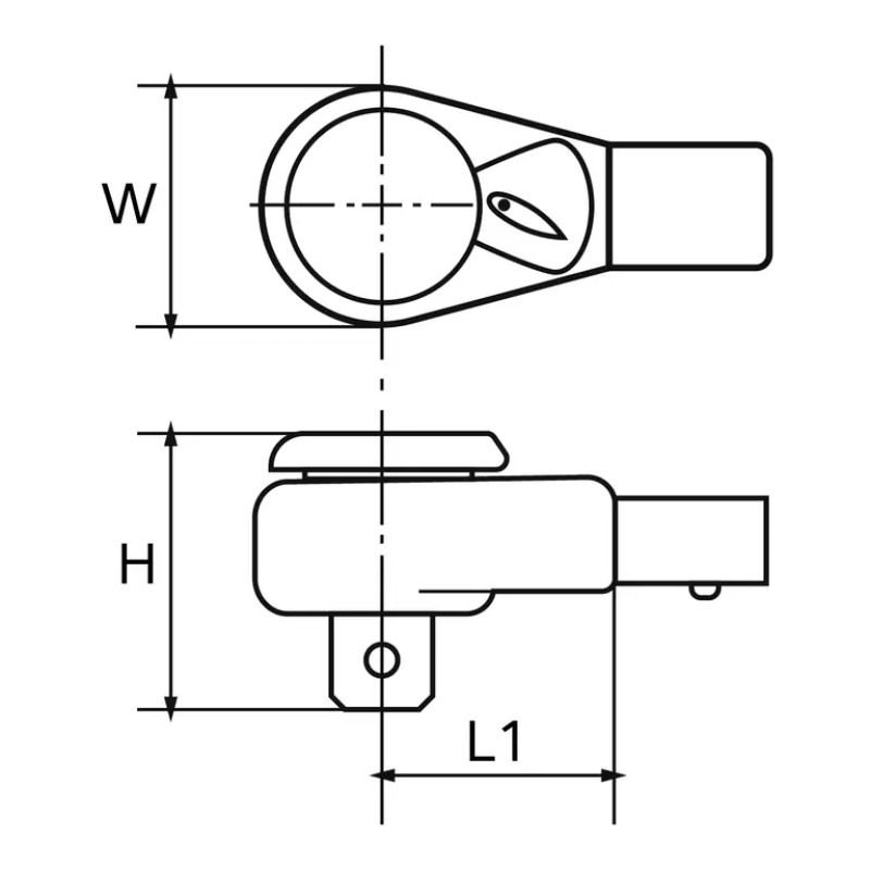 Насадка для динамометрического ключа трещоточная Licota AQC-R41418, 1/2