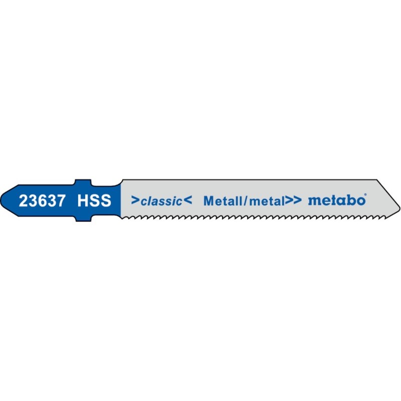 Пилки д/лобзика по стали METABO T118A (51х1.2мм HSS, в упак 5шт) 1шт