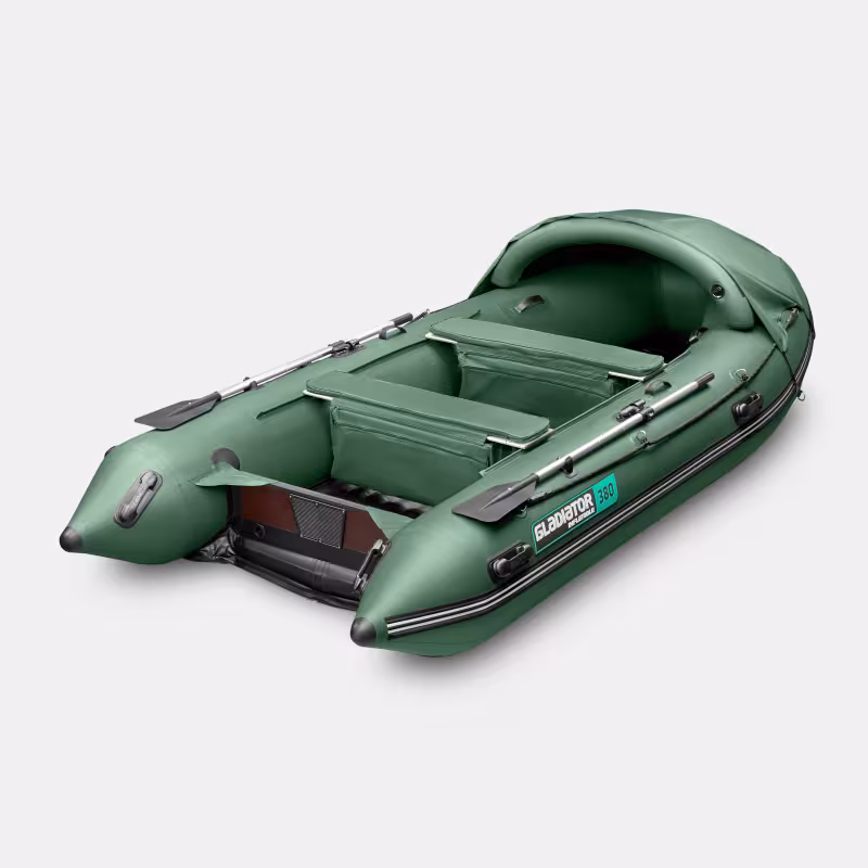 Надувная лодка ПВХ Gladiator E380, НДНД, зеленый